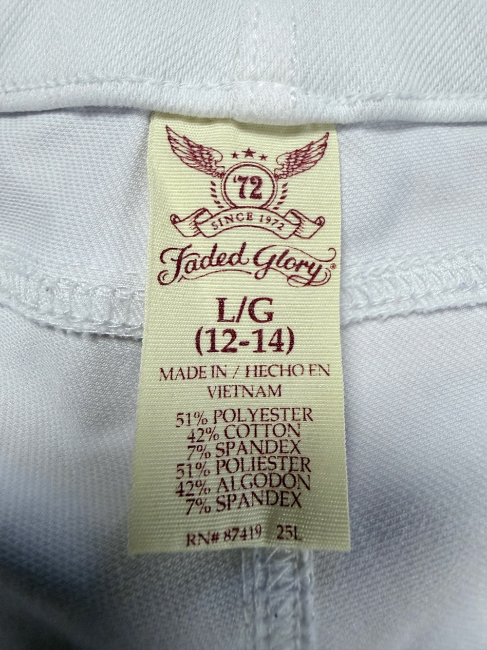 FADED GLORY WHITE PULL ON STRETCHY JEGGINGS - Picture 3 of 5